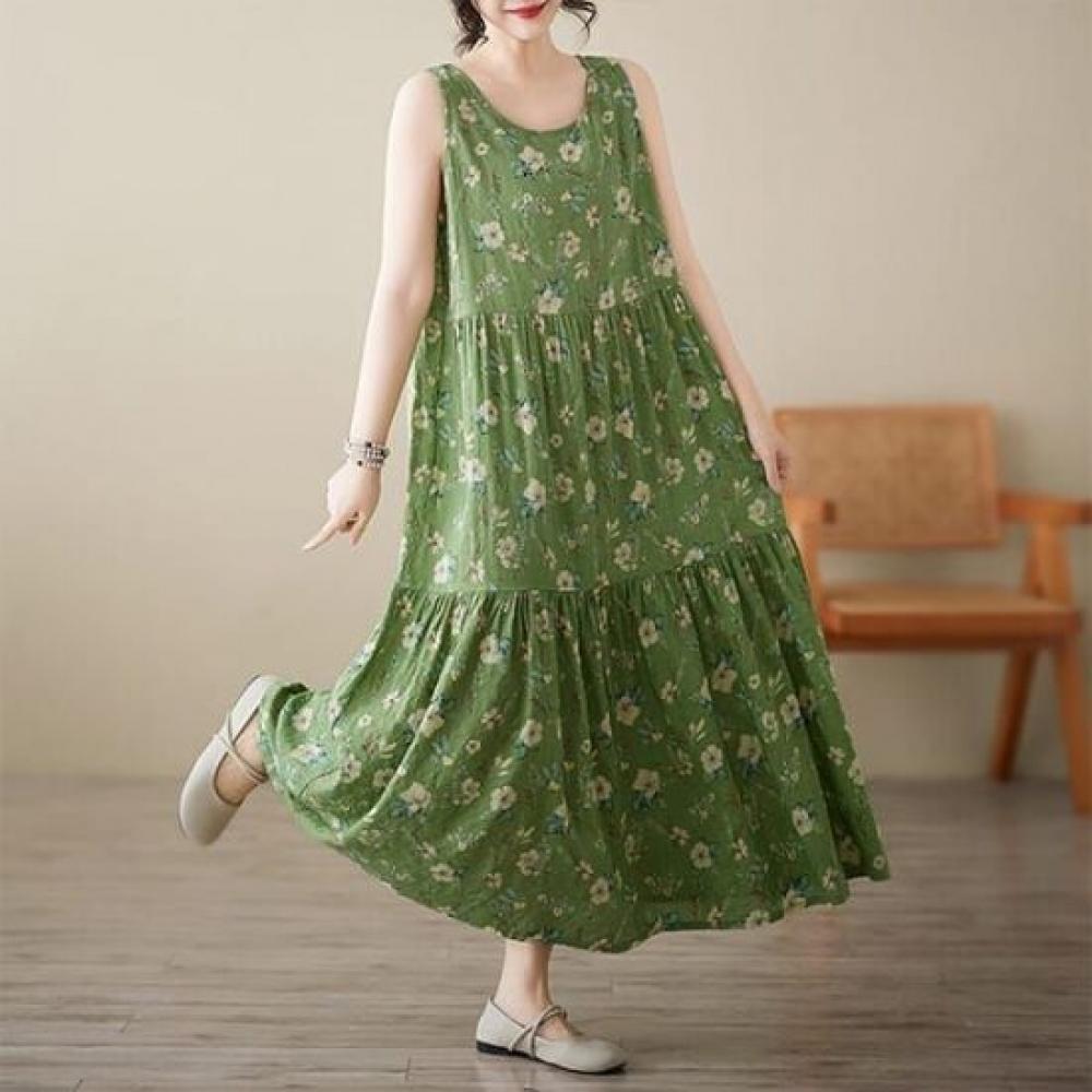 Navava Women Flower Sleeveless Long Dress No914