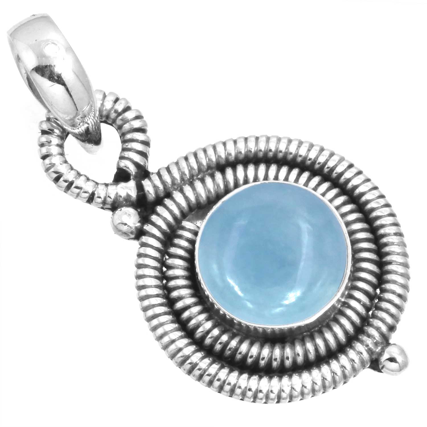 

925 Sterling Silver Pendant Women Gemstone Handmade Jewelry Birthday Gift Amazonite Angelite Blue Opal Botswana Agate Mohave Azurite Chrysocolla