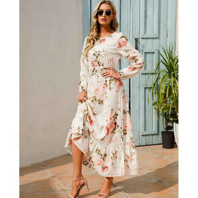 

Dress New Arrival French round Neck A- line Long Sleeve Dress 901-2 M