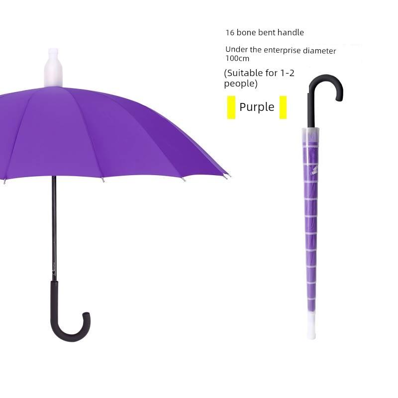 Waterproof Umbrella for Men and Women, Double Automatic Large Car-Mounted 16-Rib Long Handle Umbrella, Oversized Black Umbrella for Men and Women