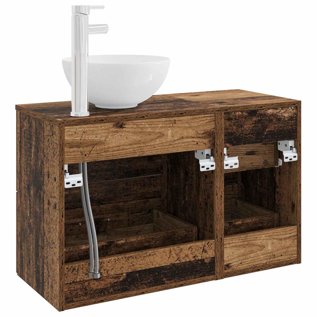 Bathroom Furniture Set 2 Pcs Reclaimed Wood Effect Particleboard