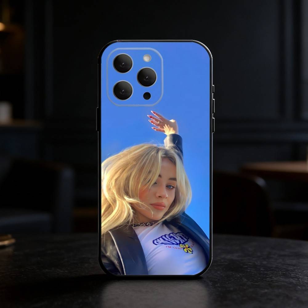 

Singer S-Sabrina C- Carpenter Phone Case For iPhone 17,16,15,14,13,12,11 Plus,Pro,Max,Mini Silicone black Soft Cover iPhone14Pro