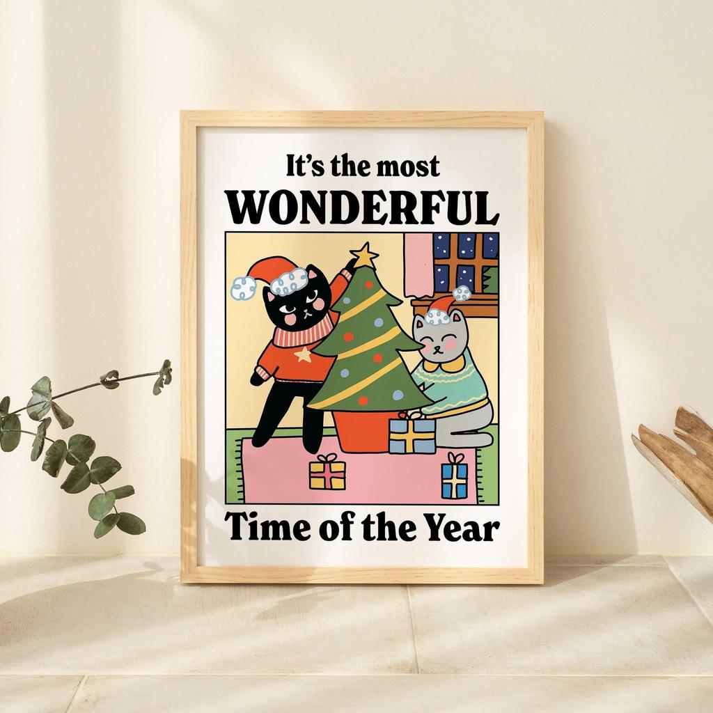 Cute Wash Paws Cat Canvas Print Kawaii WashRoom Bathroom Nursery Wall Art Poster for Modern Living Room Bedroom Home Decor