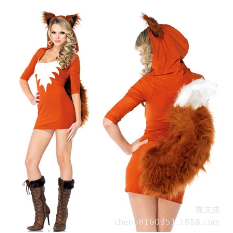 Módní liščí halloweenský kostým čarodějnický kostým cosplay liščí kostým zvířecí kostým hodinky