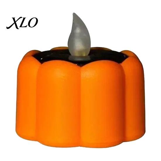 Eco Friendly Solar Garden Accents Pumpkin Light, Flickering LED Candle Lantern, Waterproof Halloween Landscape Lighting Decor Outdoor Lawn Lamp