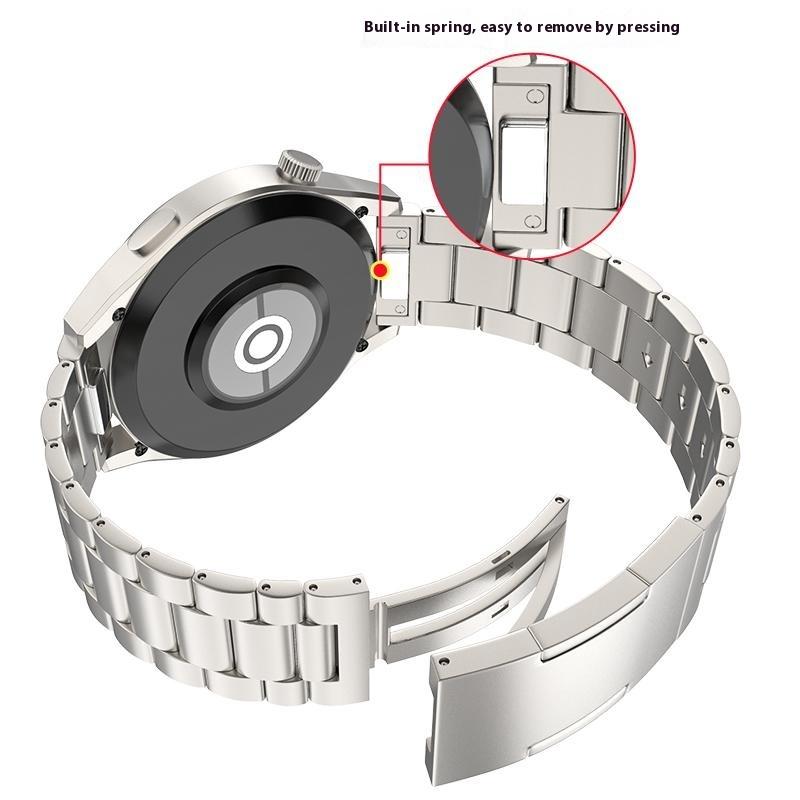 For Huawei Watch GT 4 46mm/GT 3 46mm/GT 2 46mm Titanium Alloy Watch Band 22mm 3-Bead Strap