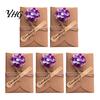 Elegant Ritual Gift Decorations 5Pcs DIY Dried Flower Greeting Cards, Handmade Note Cards with Artificial Flowers, Jute Twine Creative Wrapping