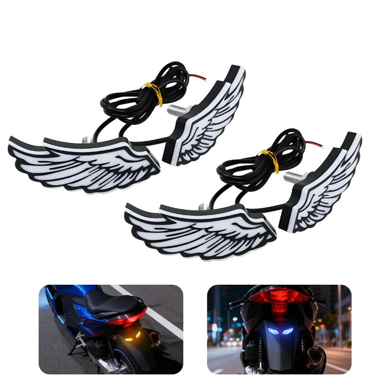 Motorcycle Led Wing Shape Eagle Eyes Light Rear Tail Lamp Decorative Light Creative Flashing Indicator Blinker Signal Light