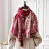 Women Imitation Cashmere Winter Paisley Patterned Thick Warm Blanket Scarves Cashew Flower  Fashionable and Luxurious Scarf