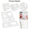 3 Pieces Flexible Record Templates Planner Stencil Set Handmade Versatile Stencils Drafting Tools