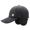 Middle-Aged Autumn Winter Hat Men's Velvet Thick Cap Outdoor Warm Cold-Proof Baseball Cap