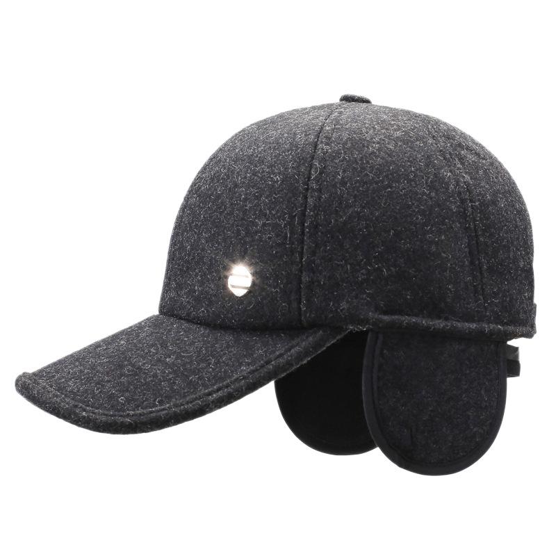 Middle-Aged Autumn Winter Hat Men's Velvet Thick Cap Outdoor Warm Cold-Proof Baseball Cap