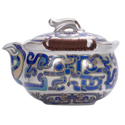 Shangqi Gilded Silver Taotie Ceramic Teapot