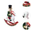 Traditional Wooden Nutcracker Ornament Christmas Decor Walnut Clip Decoration Wooden Rocking Horse Holiday Scene Layout Home