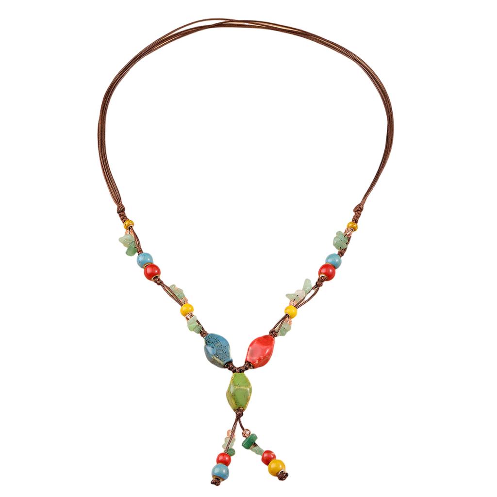 Fashionable Beads Necklace Handmade Necklace Colorful Beads Delicate Neck Chain Suitable for Fashion Lover Present
