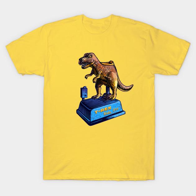 Men Black Print T-shirt T-Rex Ride No-Cut Transfer Paper Print Cotton Tshirt S жёлтый