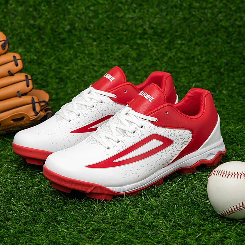 PU Leather Baseball Shoes Non-slip Men's Sports Shoes Waterproof Sneakers Elastic Trainers Rubber Soled Shoes