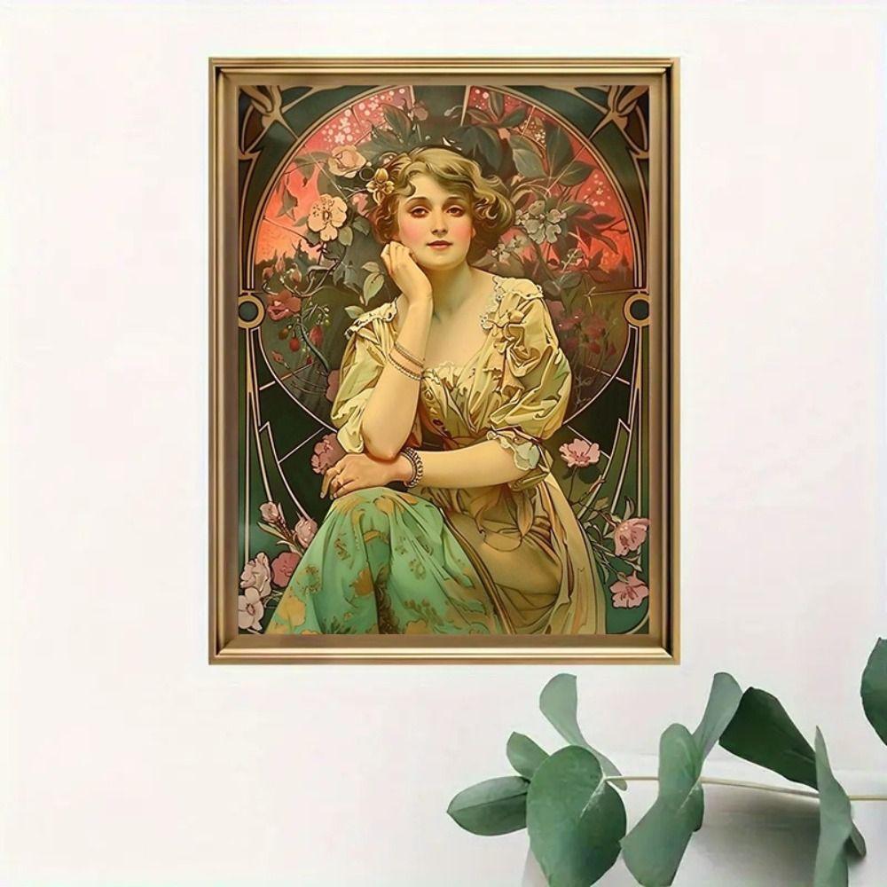 Vintage Art Nouveau Woman Tin Sign Retro Metal Panel Home Bar Cafe Decor