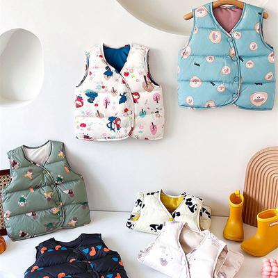 Spring Autumn Winter New Warm 0-4 Years Boys Girls Thickening Outerwear Coats Kids Cute Waistcoat Duck Down Vest Jackets