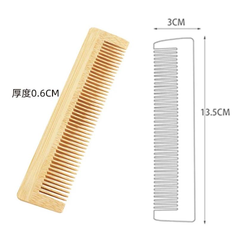 1pc Thickened Natural Bamboo Comb for Normal Hair - Gentle Detangling Wooden Hairbrush,Durable & Hair Care Styling Tool