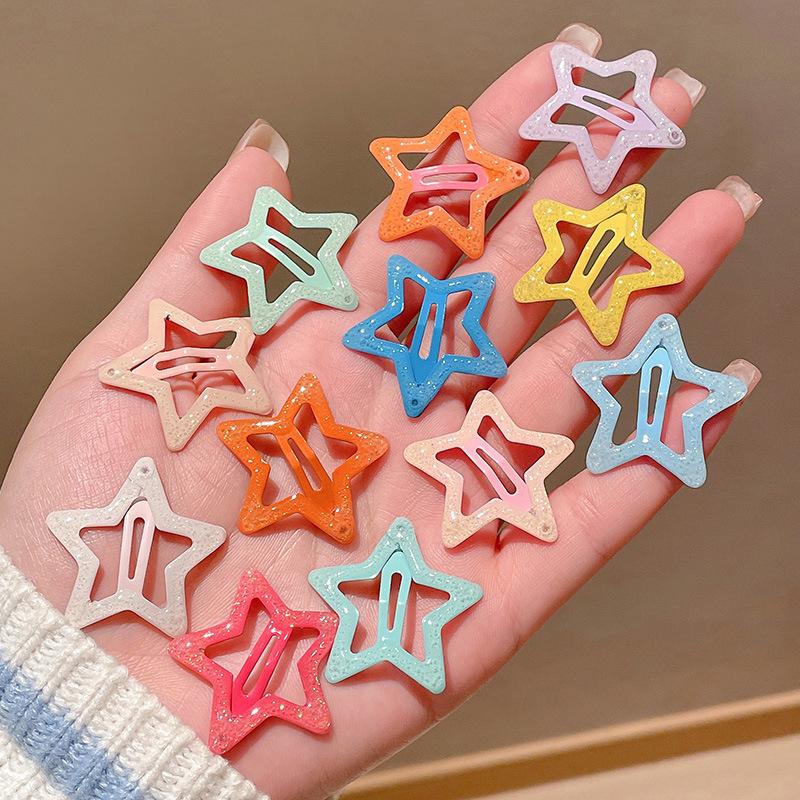 Y2K Dopamine Color Pentagram Small Hair Clip for Women & Kids - Cute Bangs & Side Hair Accessory