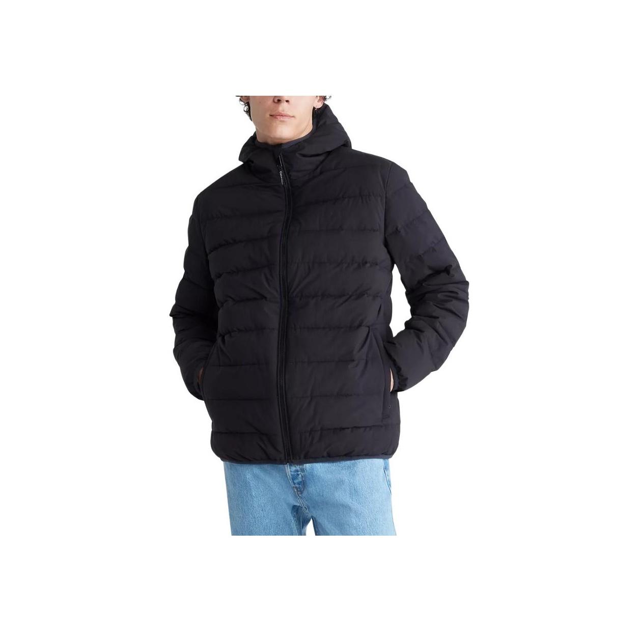 

Calvin Klein Minimalist Comfortable Versatile Hooded Long Sleeve Puffer Jacket Men jackets Black 81QP527-001 L