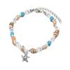Conch Shell Faux Turquoise Beaded Starfish Charm Lady Anklet Ankle Bracelet
