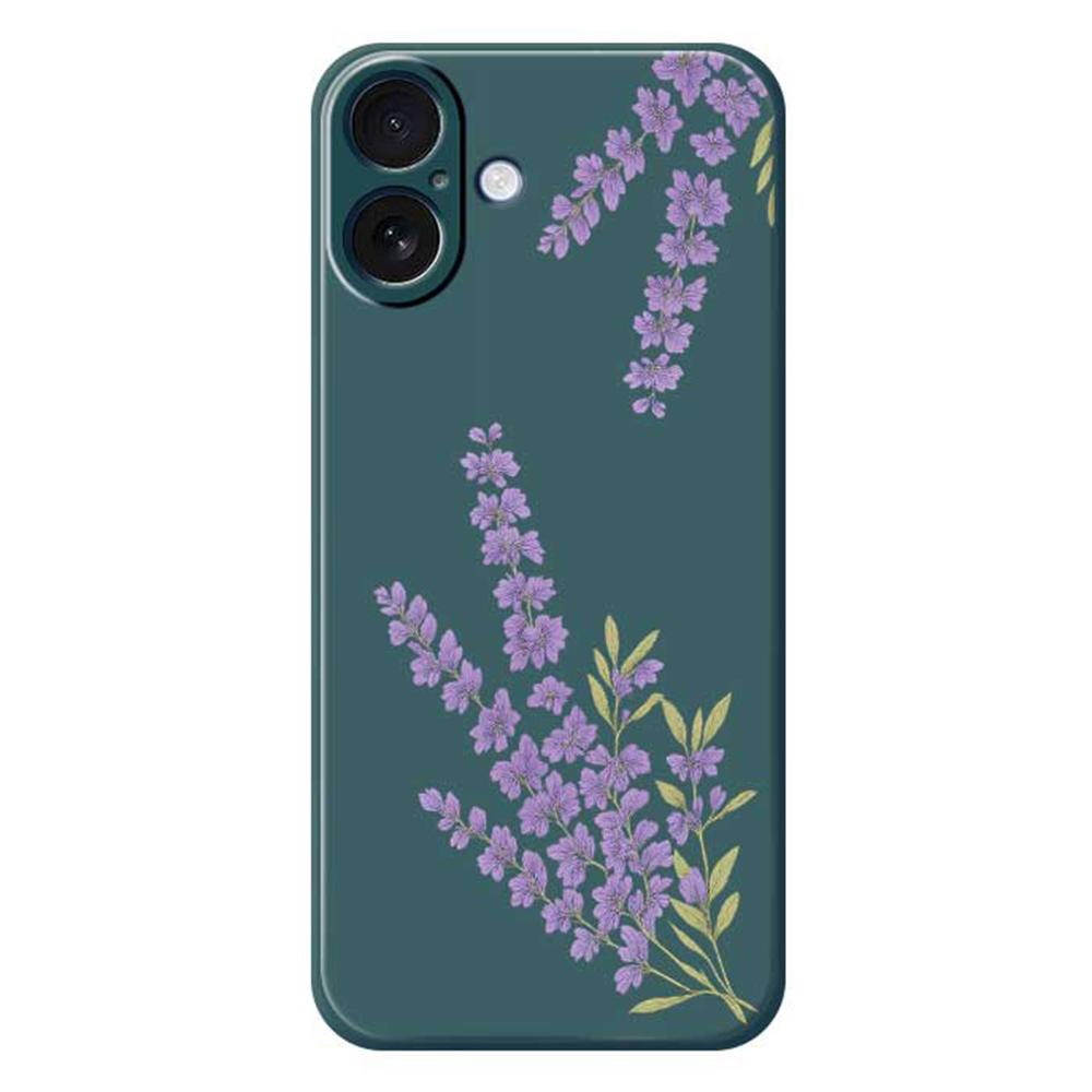 For iPhone 17 Case Lavender Pattern Printing Straight Edge TPU Phone Back Cover