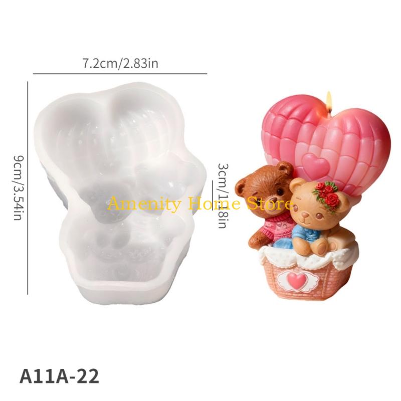 F26C High Temperatures Silicone Mould Balloon Bear For Scented Making