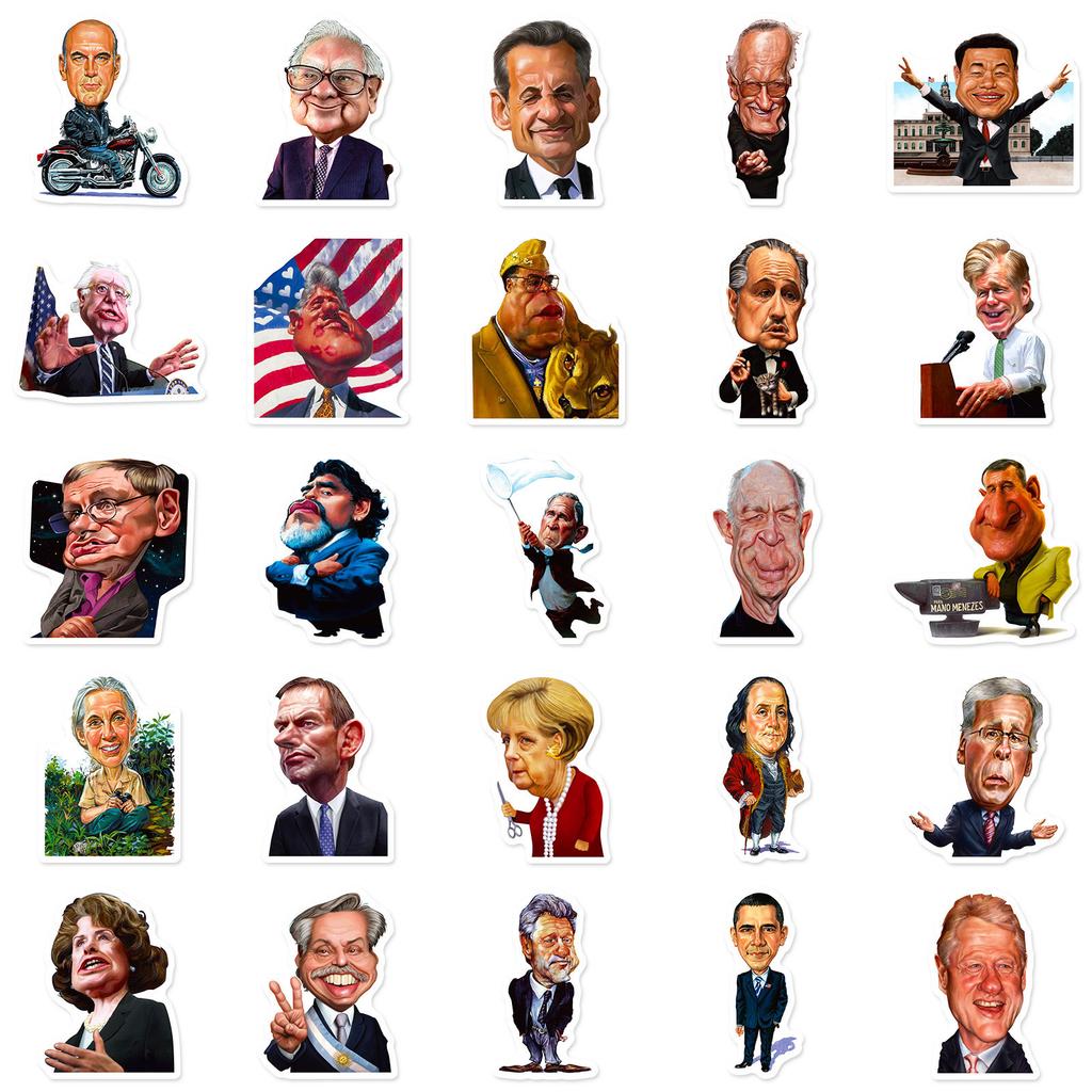 Spoof Celebrity Suitcase Computer Skateboard Decoration Children's Stickers Paper