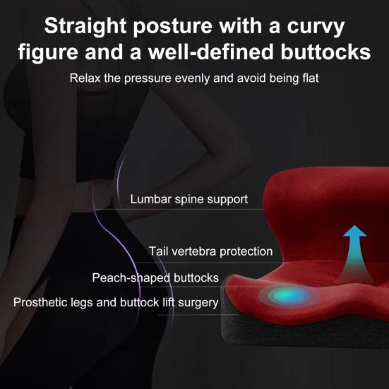Seat Cushion with Back Support Memory Foam Back And Seat Cushion Ergonomic Pressure Relief Cushion for Office Car Travel Long Sitting Hours