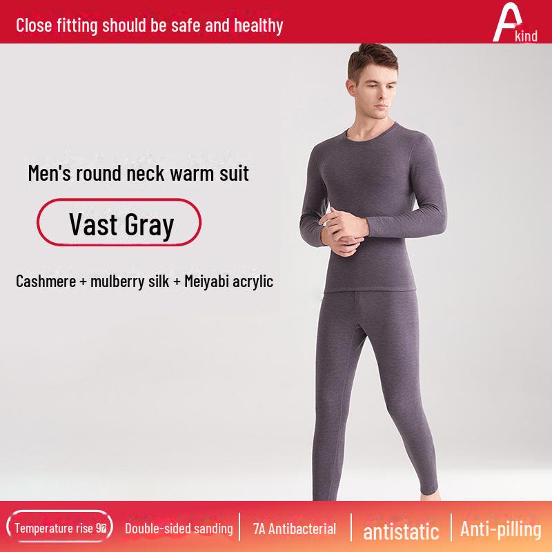 Unisexová německá kašmírová termoprádlová souprava: Hedvábím vylepšený, sametem podšitý, teplý oblek na podzim