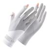 Sun Protection Gloves Breathable Sunscreen Ice Silk Cycling Gloves Anti-UV Anti-Slip Two Finger Flip Top Women Riding Gloves