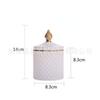 Stained Glass Storage Jar with Lid Snacks Candy Box Aromatherapy Candle Bottle Glass Container Jewelry Storage Jar Home Decor