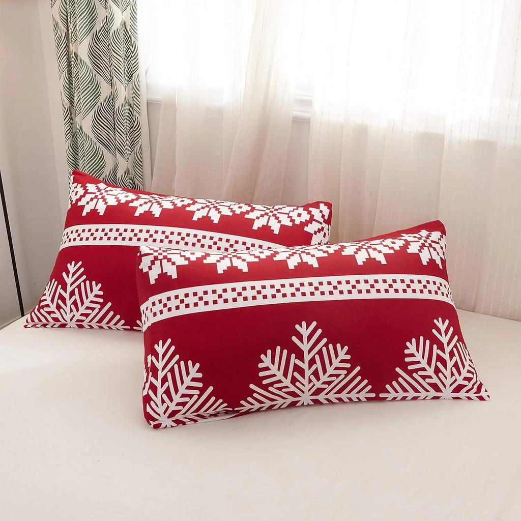 Comforter Christmas Queen Size Bedding Set Snowflake Red Bedding Set Luxury Holiday Merry Christmas For Bedroom Decoration