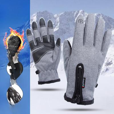 Winter Warme Erwachsenen Ski Handschuhe Reißverschluss Touchscreen Motorrad Fahrhandschuhe Wasserdicht und Verdickt Kältefest