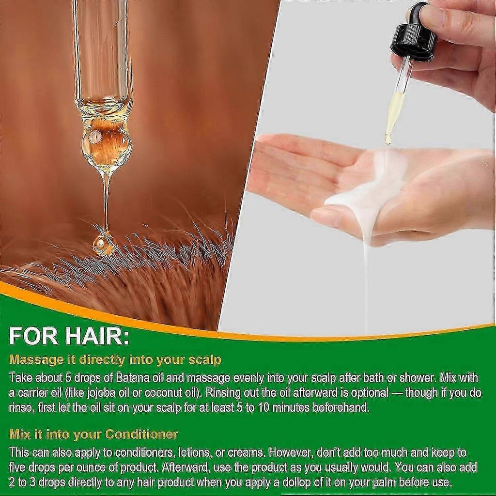 (1pc)Batana Oil,100% Pure & Natural for Hair Growth, Eliminates Split Ends, Enhances Radiance & Nourishment for All Hair Types