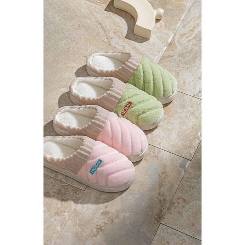 Home Cotton Slippers for The Female Couple, Indoor Thick-soled Shoes for The Male Couple