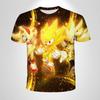 206 Sonic The Hedgehog Anime Boys' Breathable T-shirt Children's Fashion Clothing Casual Wear, Breathable Thin Style, Unisex Top