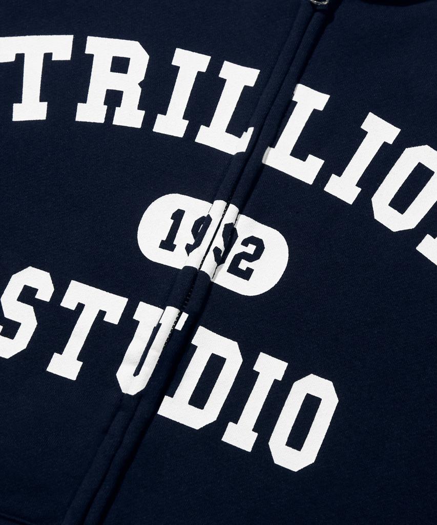 Trillion Raglan Color Mix 1992 Graphic Zip-Up Hoodie (Navy)