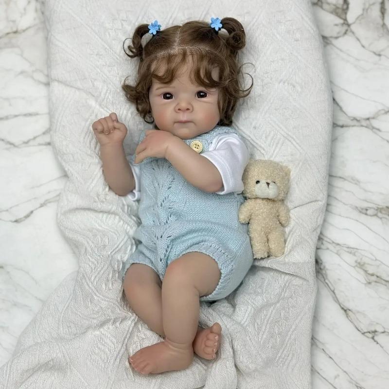 

Милая кукла Реборн 48 см Бетти Лайвли Мягкое тканевое тело Хлопковый наполнитель Кукла новорожденного с имплантированными волосами Реалистичные куклы-младенцы Детская игрушка для ролевых игр cloth body