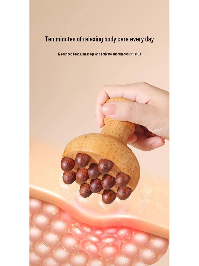 Universelle Eichenholz Meridian Bauchmassagebürste mit Sehnenbürste
