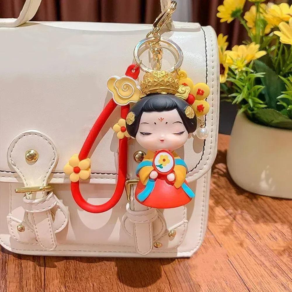 Silicone Rubber Cartoon Dolls Pendant Bag Hanging Car Key Ring Chinese Style Keychain  Gifts