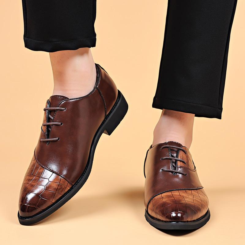 Fashion Business men's leather shoes Classic British gentleman style Fashion Party Daily office Outdoor Wedding Groom Brown Shoes 38-48