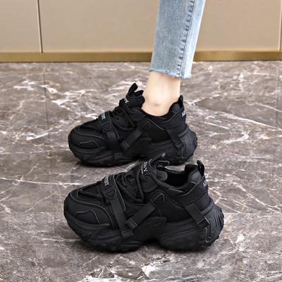 Women'S Platforms Ladies Casual Sports Shoes Chunky Sneakers Breathable Mesh Sports Woman Fashion Lace Up Thick Sole Casual Shoe