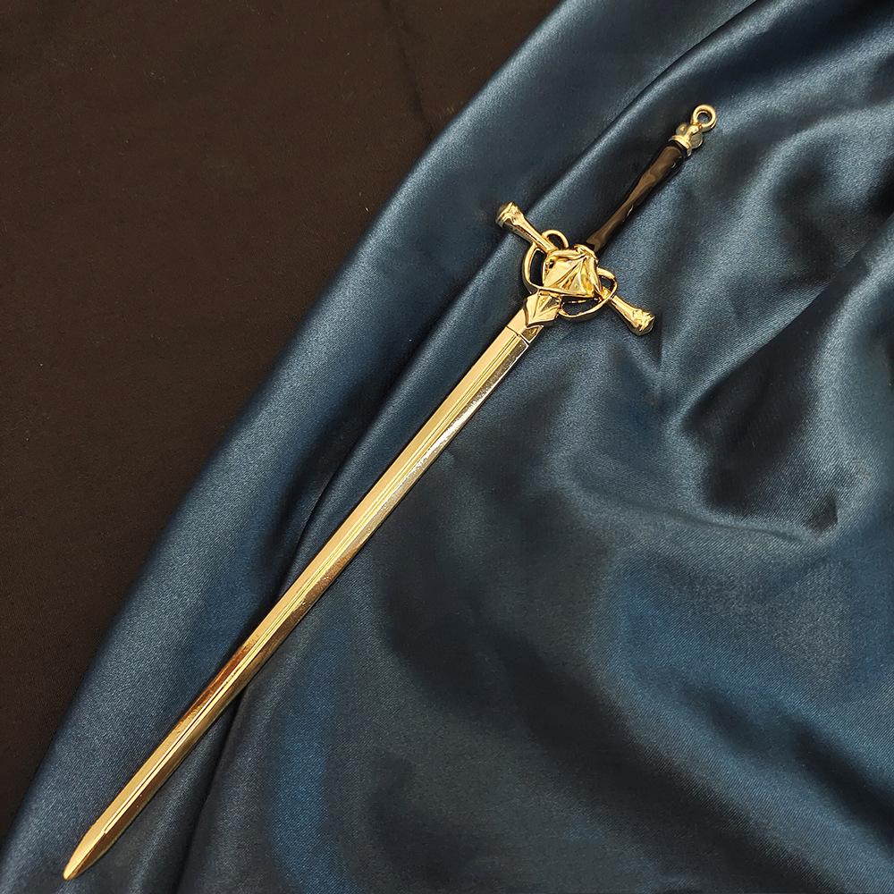 Vintage Chinese Hair Stick with Long Lasting Sword Elegant Pendant Alloy Hair Chopsticks for Cheongsam Han Clothes Dress