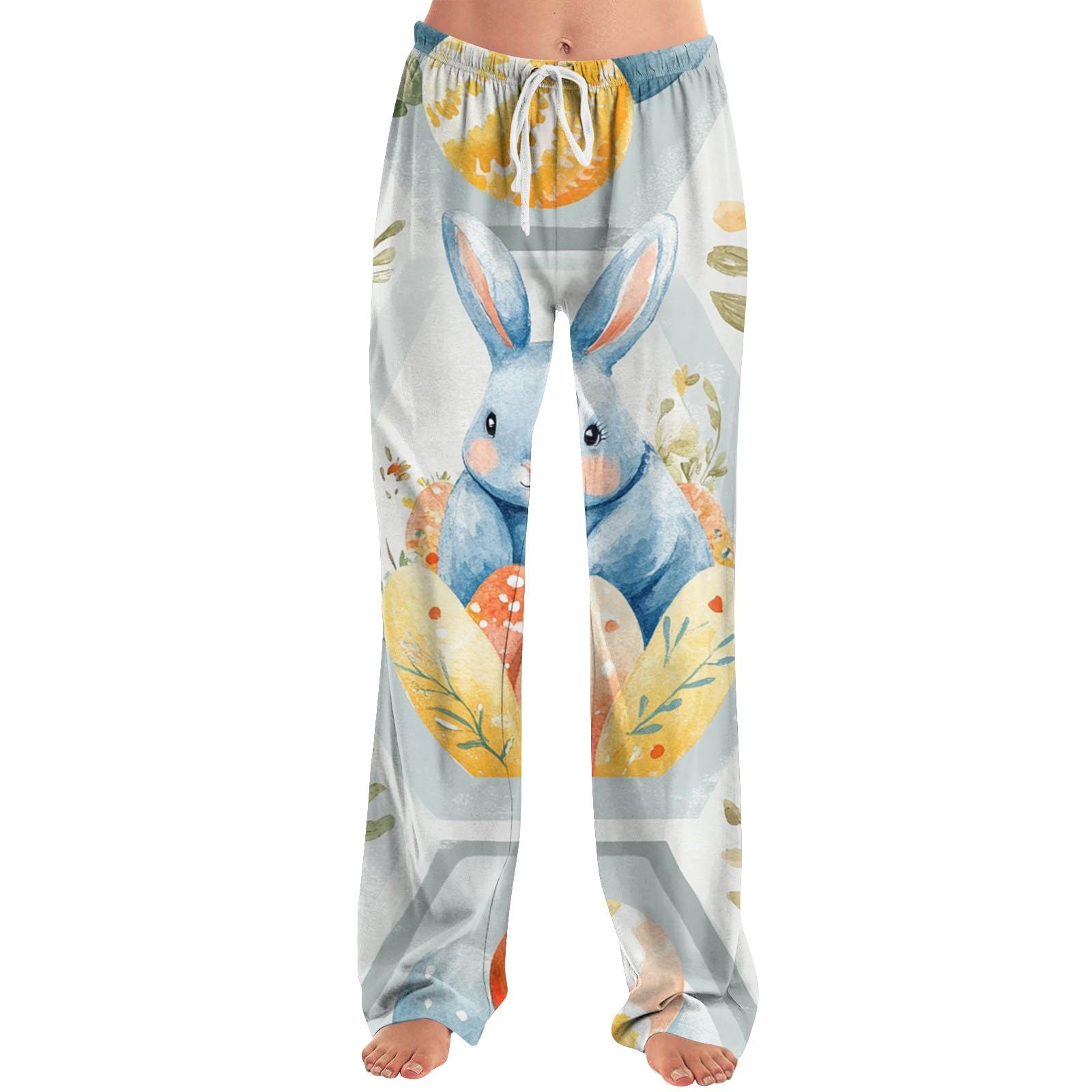 

Женские модные свободные повседневные брюки с пасхальным принтом L синий