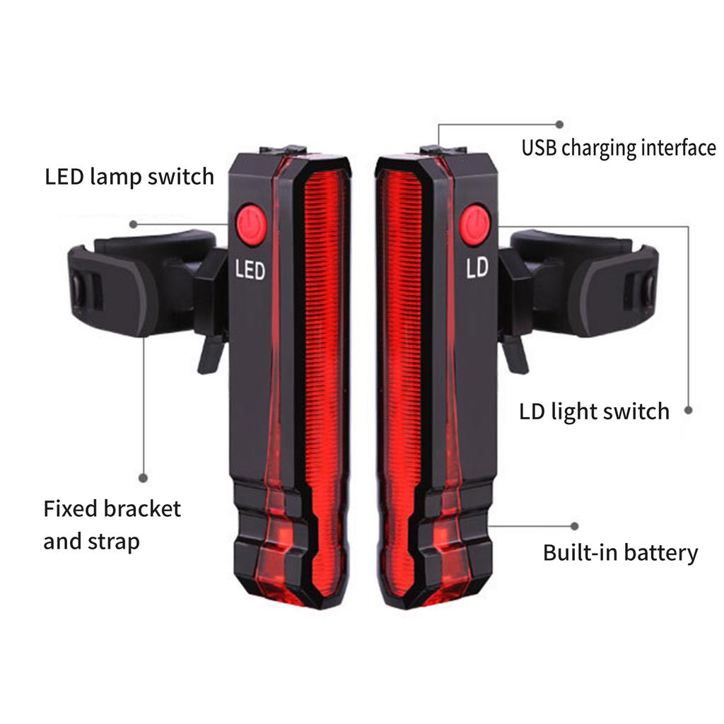 Road Bike Security Light Rechargeable Bicycles Light Night Cycling Tail Light Essential Accessory for Bicycles Security