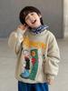 Children's Autumn/Winter Fleece-Lined Printed Pullover Sweatshirt