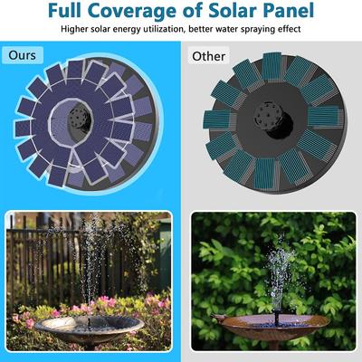 3.5W Solar Fountain, DIY Fountain Shape with 6 Nozzles, Suitable for Solar Fountain Pump In Garden Outdoor Bird Bath Aquariums